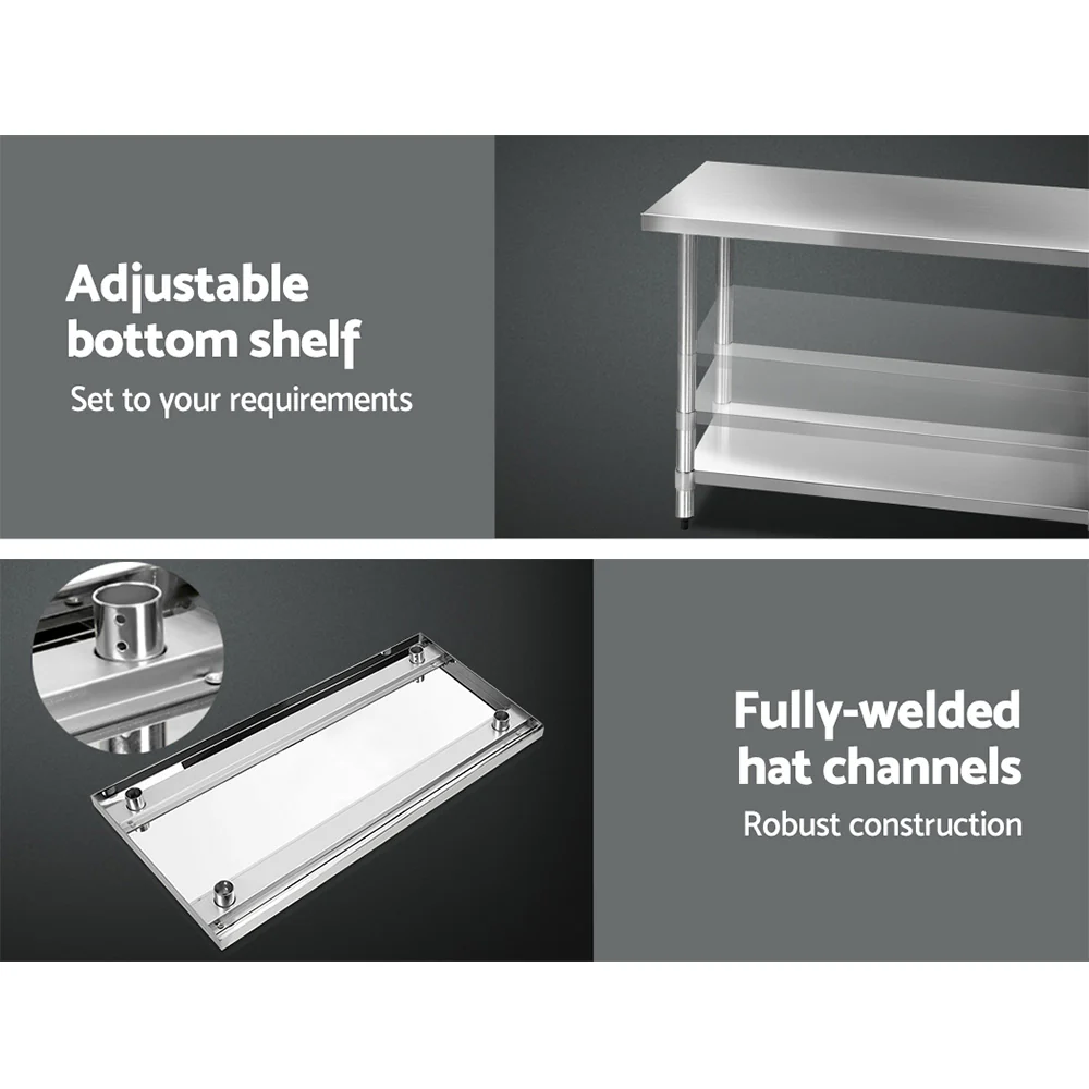 Stainless Steel Medical Work Bench - 610mm x 1524mm - Image 3